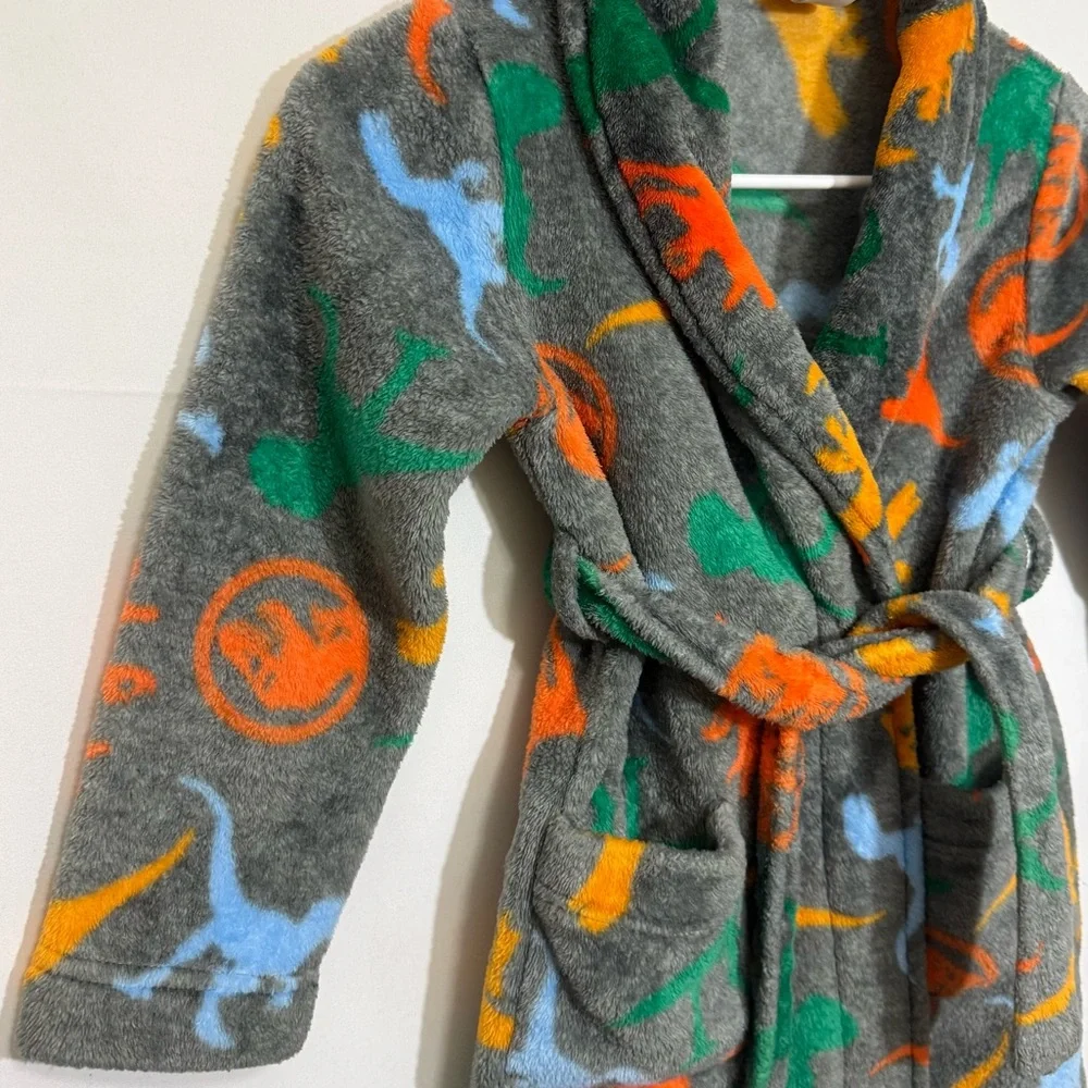 Jurassic World Kids Fleece Robe Dinosaur Print - Boys Size 6/7